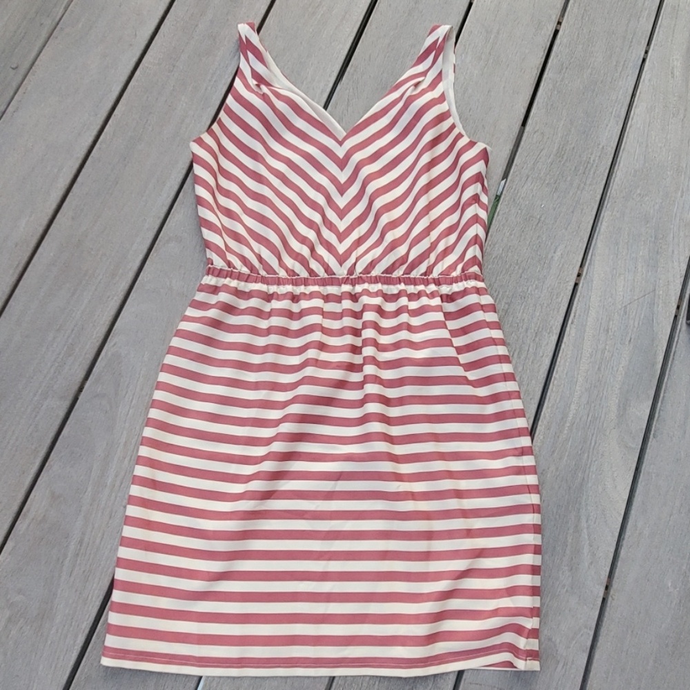 Pink and Whit stripped dress